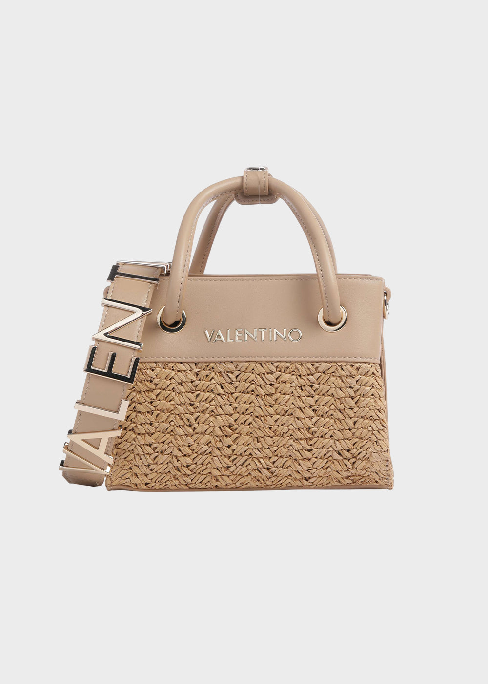 Borsa a mano Alexia Summer piccola con tracolla, in effetto paglia