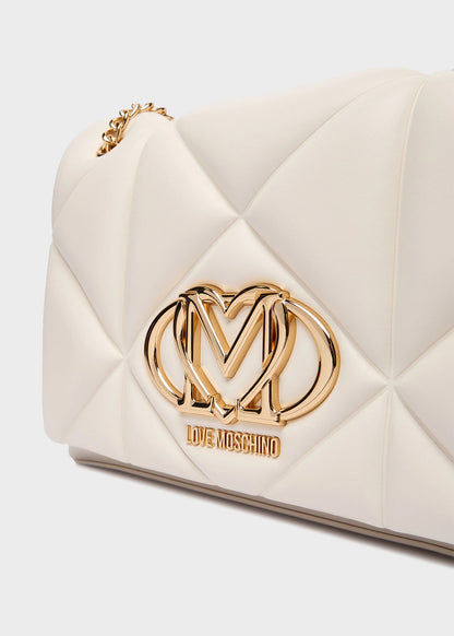 Borsa da spalla con logo frontale