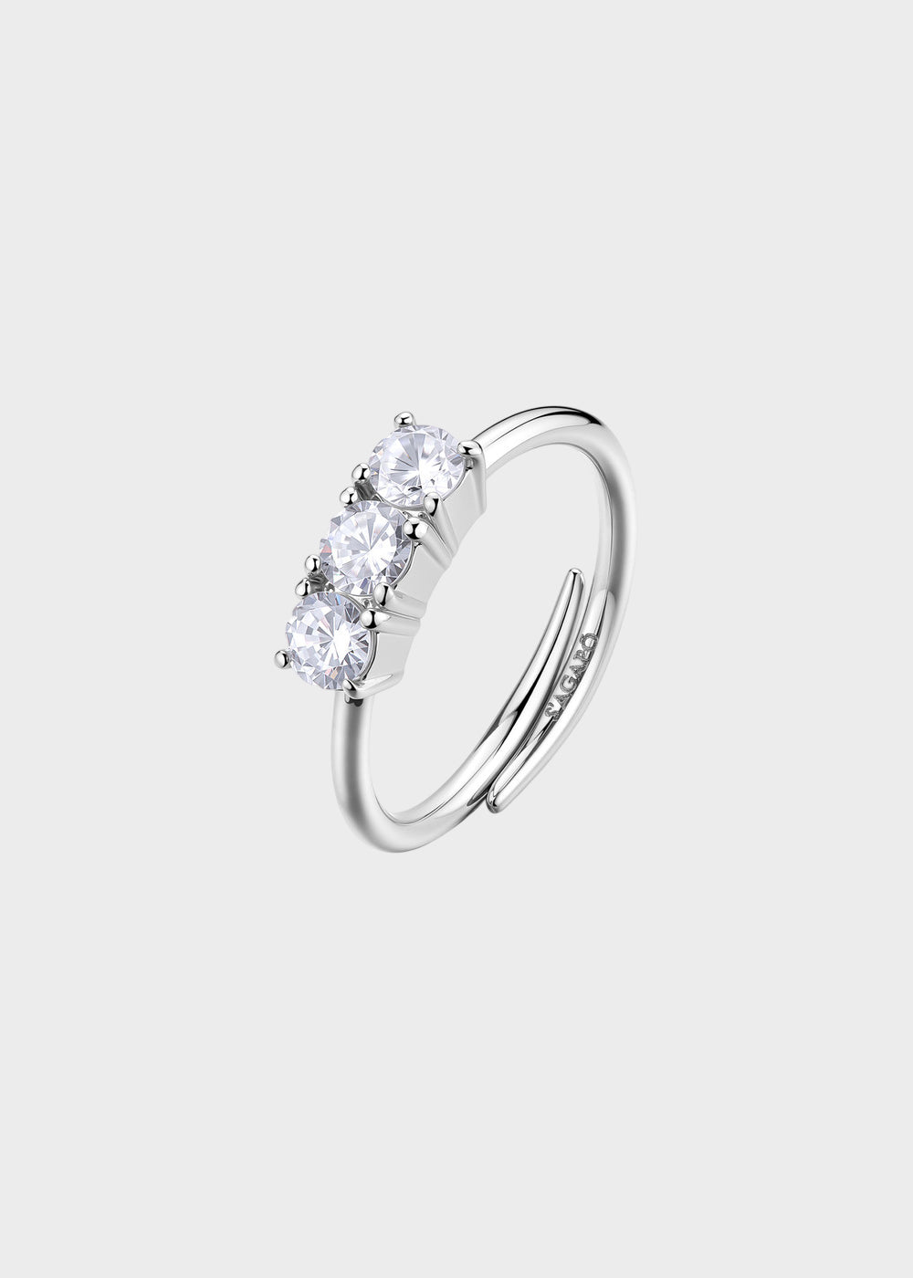 Anello regolabile Dazzly in acciaio con pietre