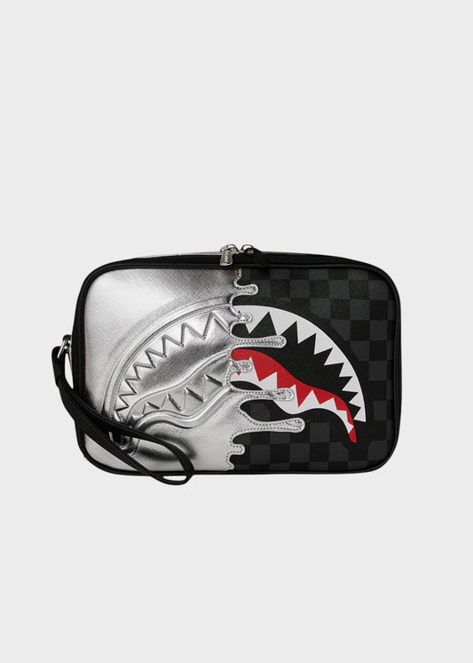 Pochette grande Side Drip Check con manico da polso