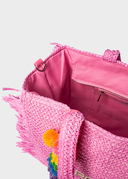 Borsa da Mare Buby S.Claire L in effetto rafia, con tracolla