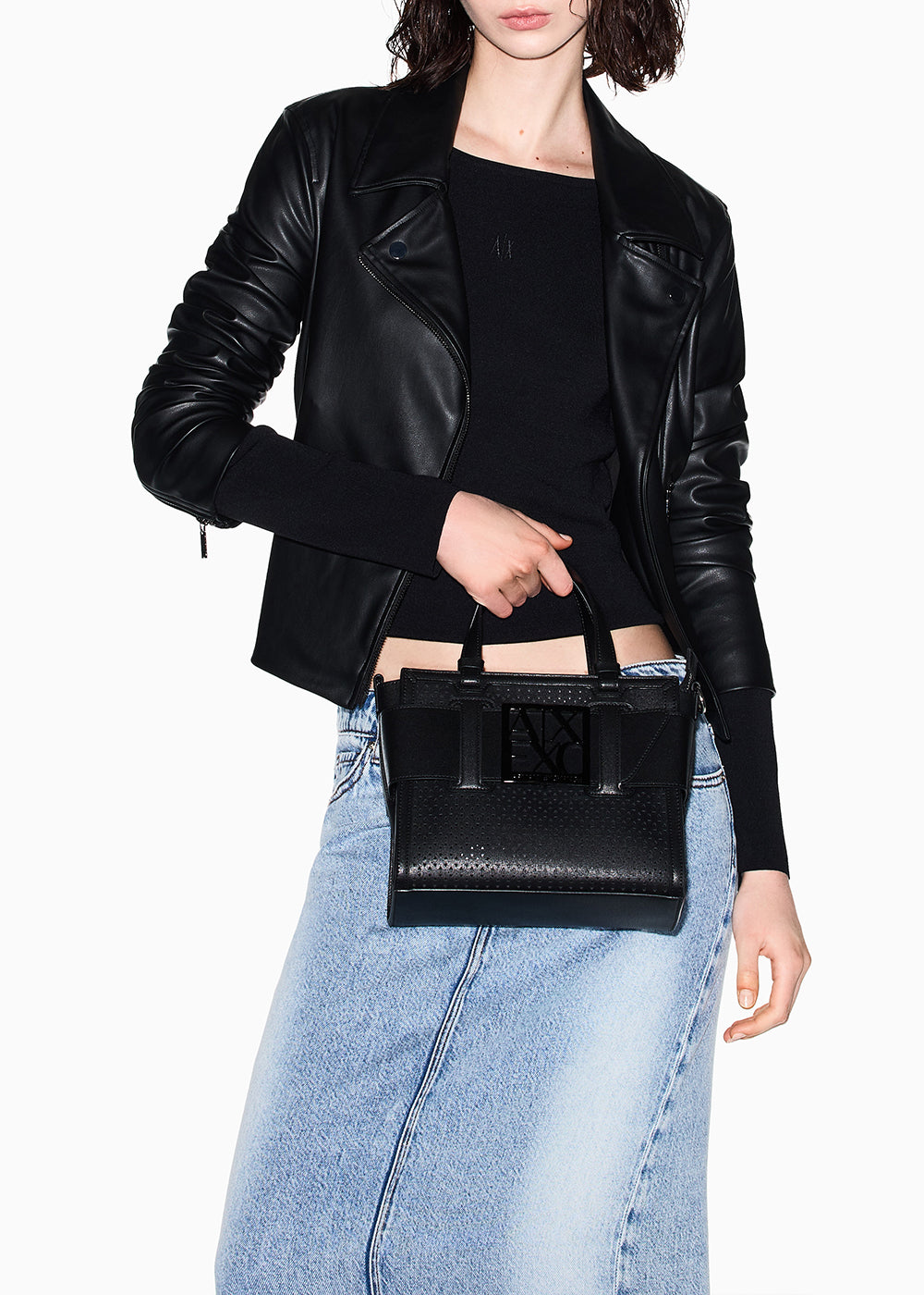 Borsa a mano con tracolla Susie Perforation Tote M