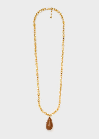 Collana Juls lunga elemento smaltato marrone