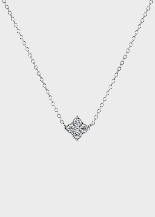 Collana Gleam girocollo in acciaio con cristalli centrali