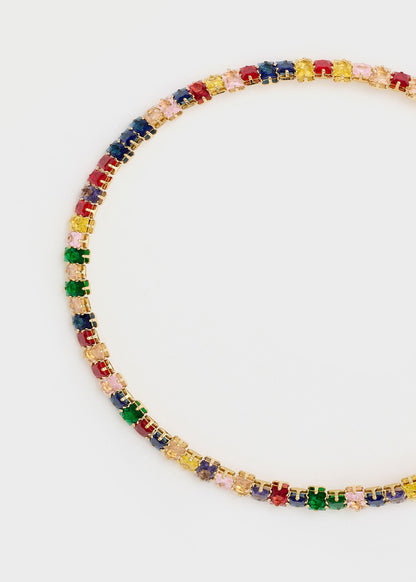 Collana girocollo con pietre colorate