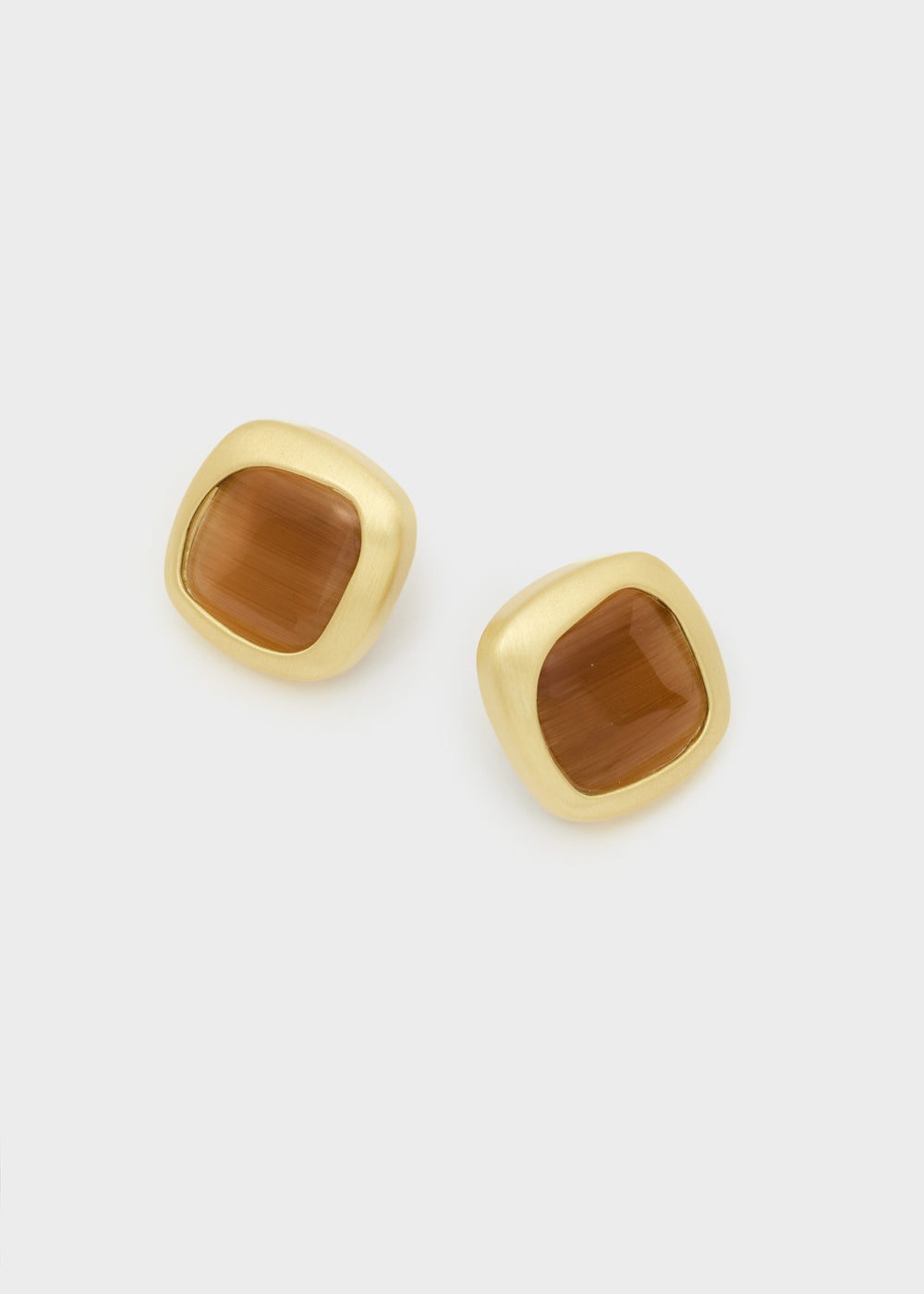Orecchini Pia con pietra marrone