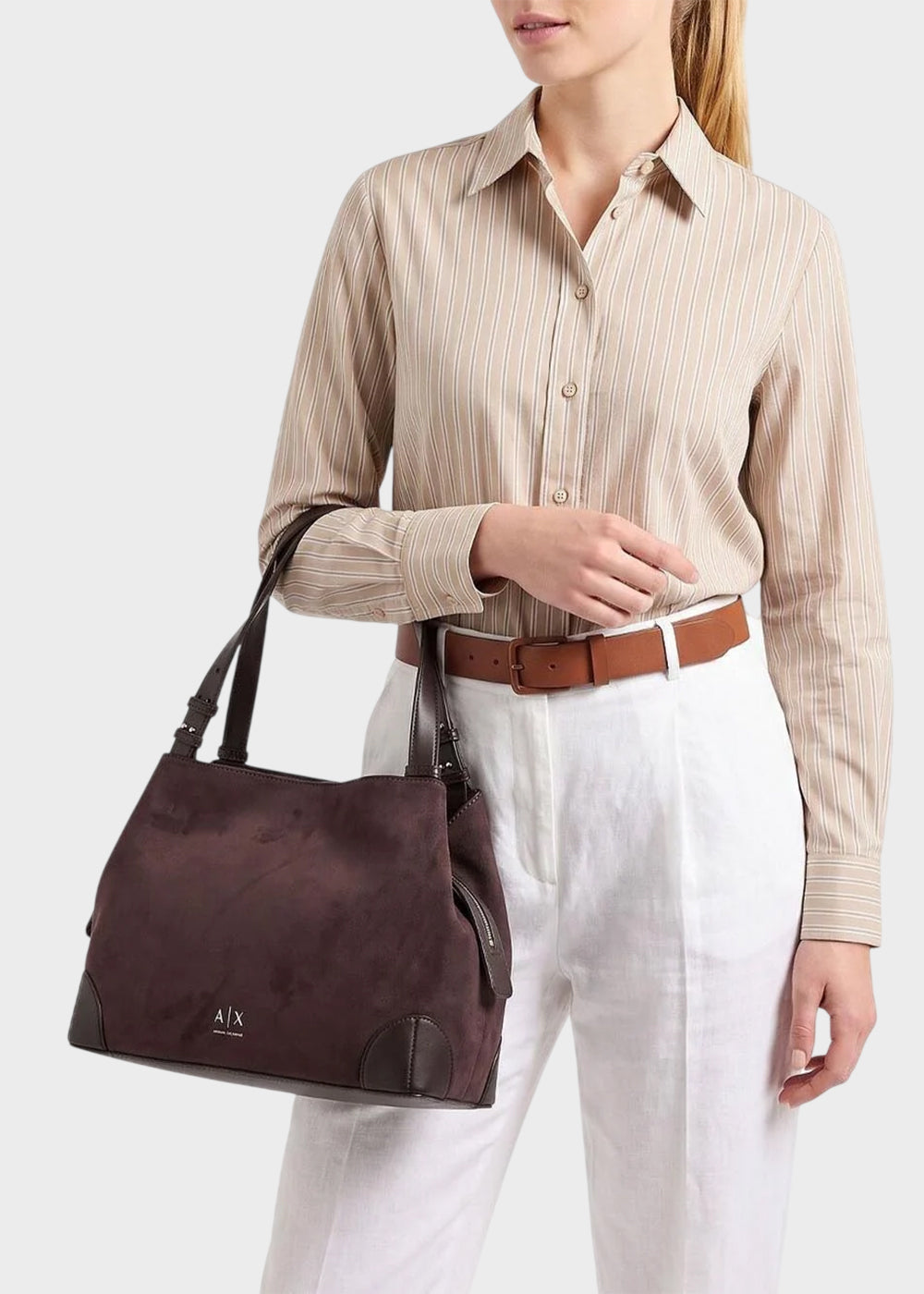 Borsa a spalla grande Alice in camoscio sintetico