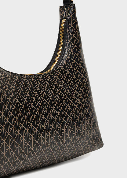 Shoulder bag with all-over monogram logo