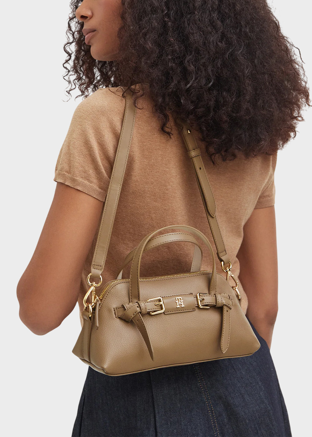 Borsa a mano Buckle Mini Tote con tracolla-2