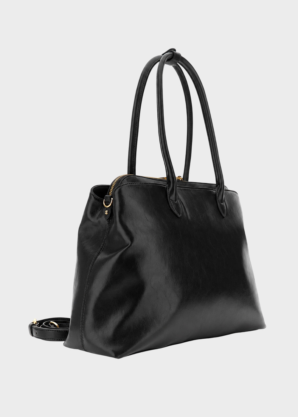 Borsa da spalla con tracolla e tasche anteriori e posteriori-3