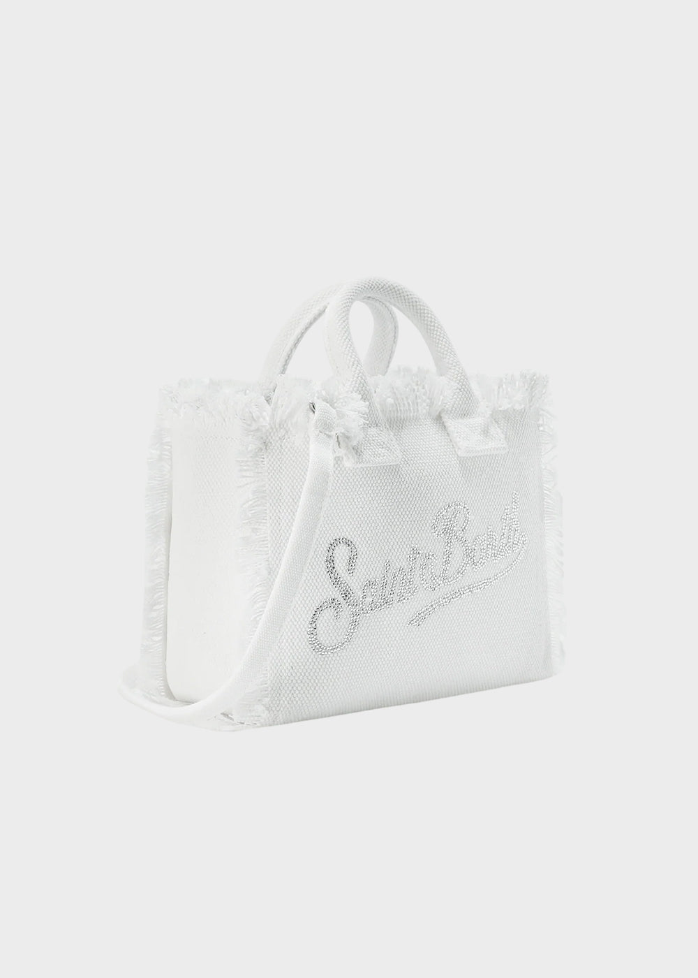 Borsetta da mare piccola Vanity Mini Strass con tracolla, in canvas