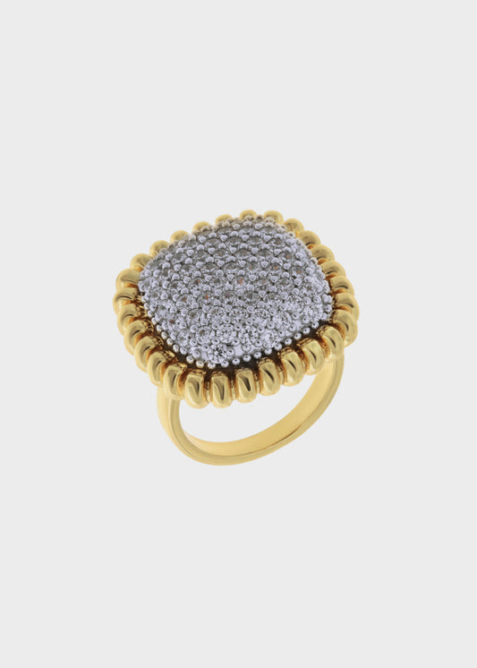 Anello in Metallo color oro con pietre