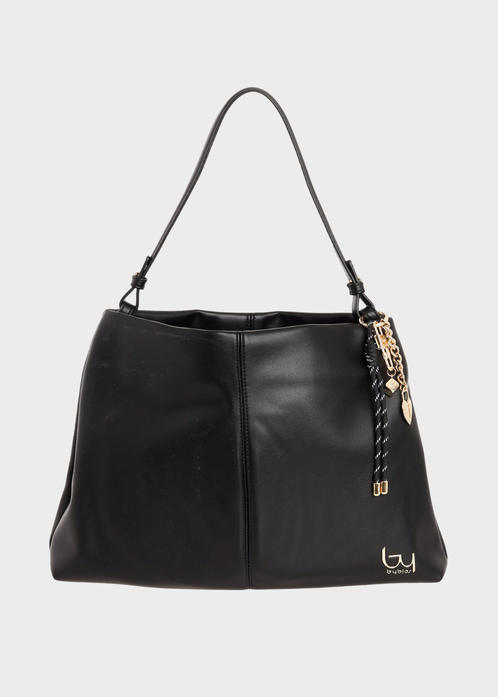 Borsa a spalla morbida Bay con charm-1