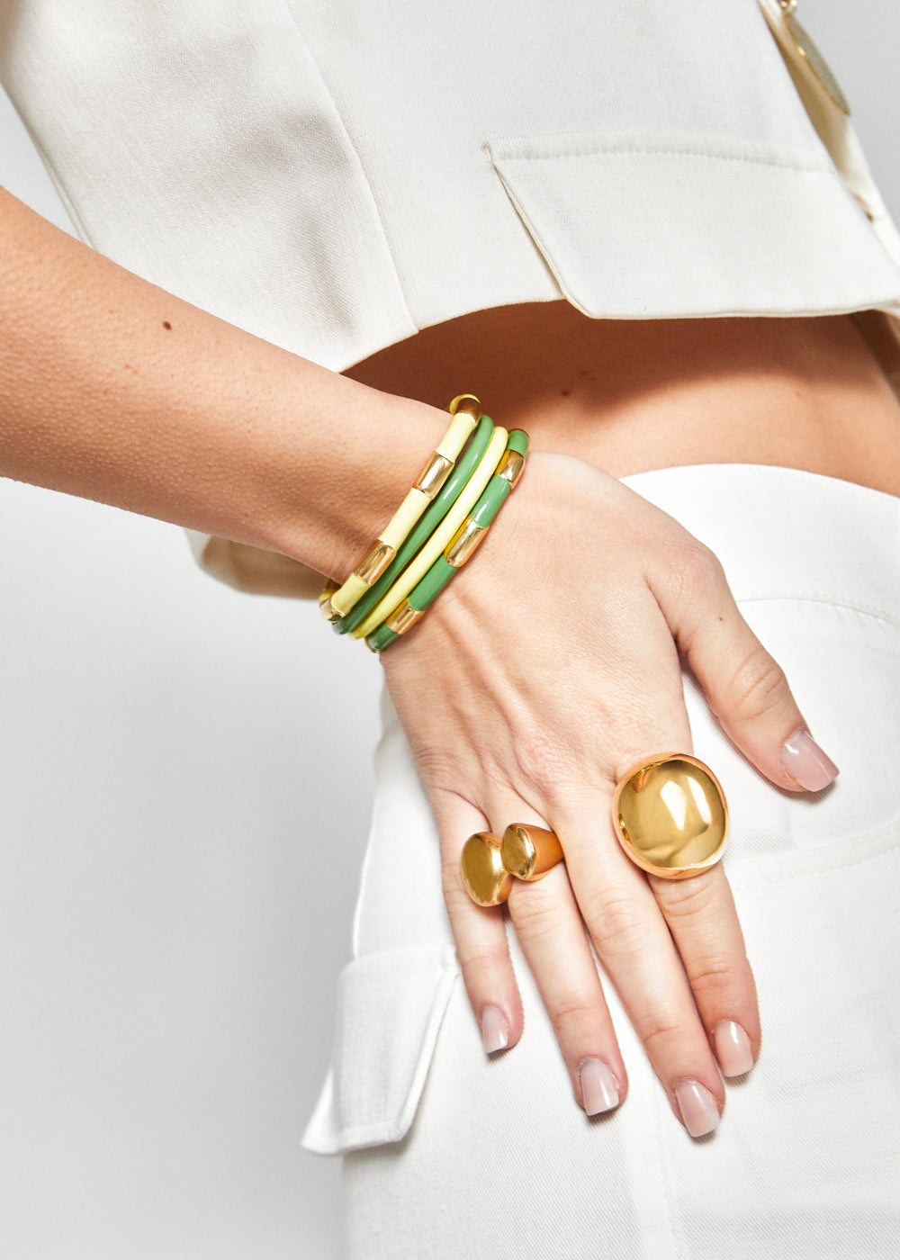 GREEN ENAMELED CANDY BRACELET