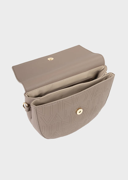 Borsa con tracolla Pansy e logo in rilievo all over