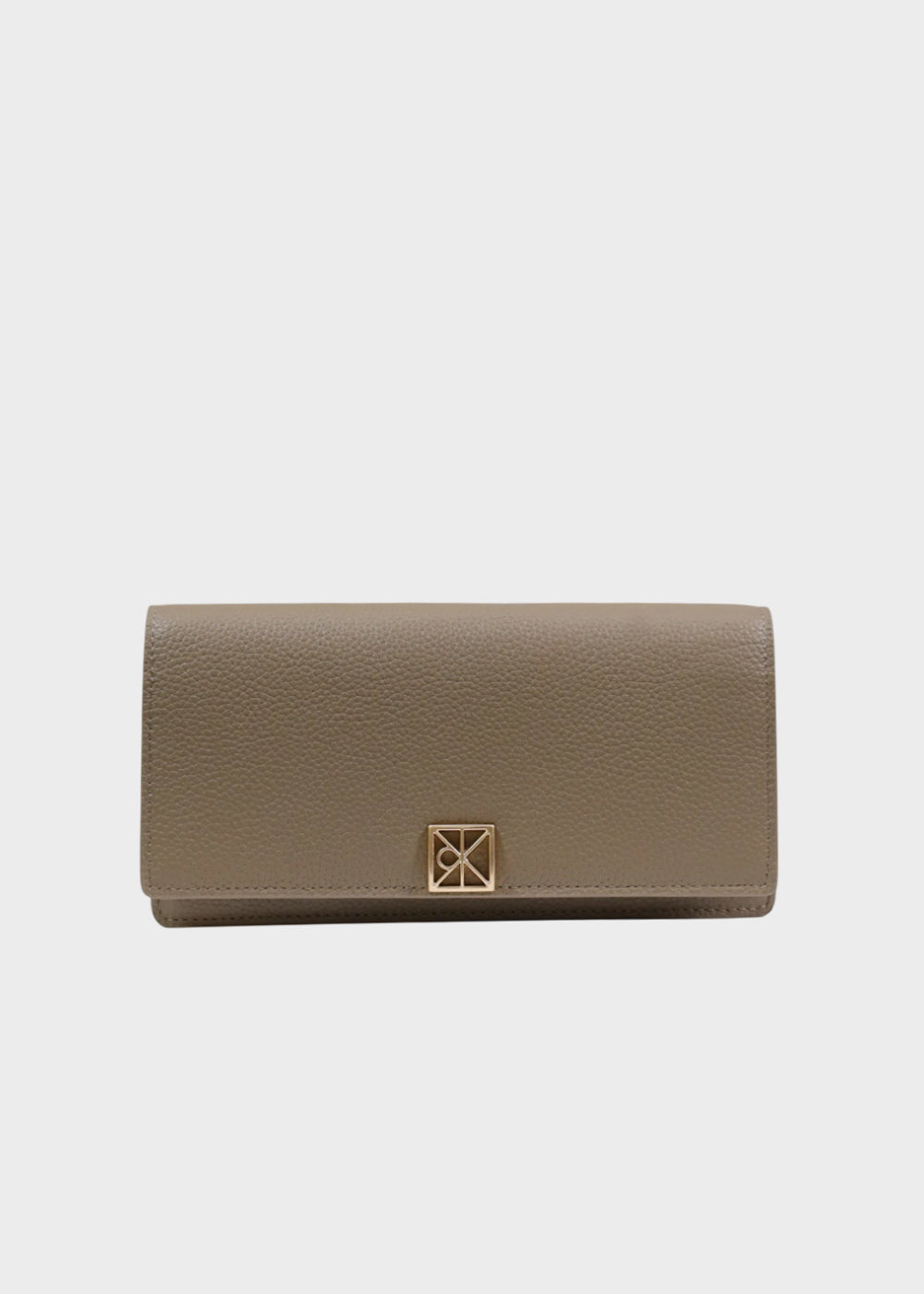 Portafogli con pattina, zip interna e logo metallico