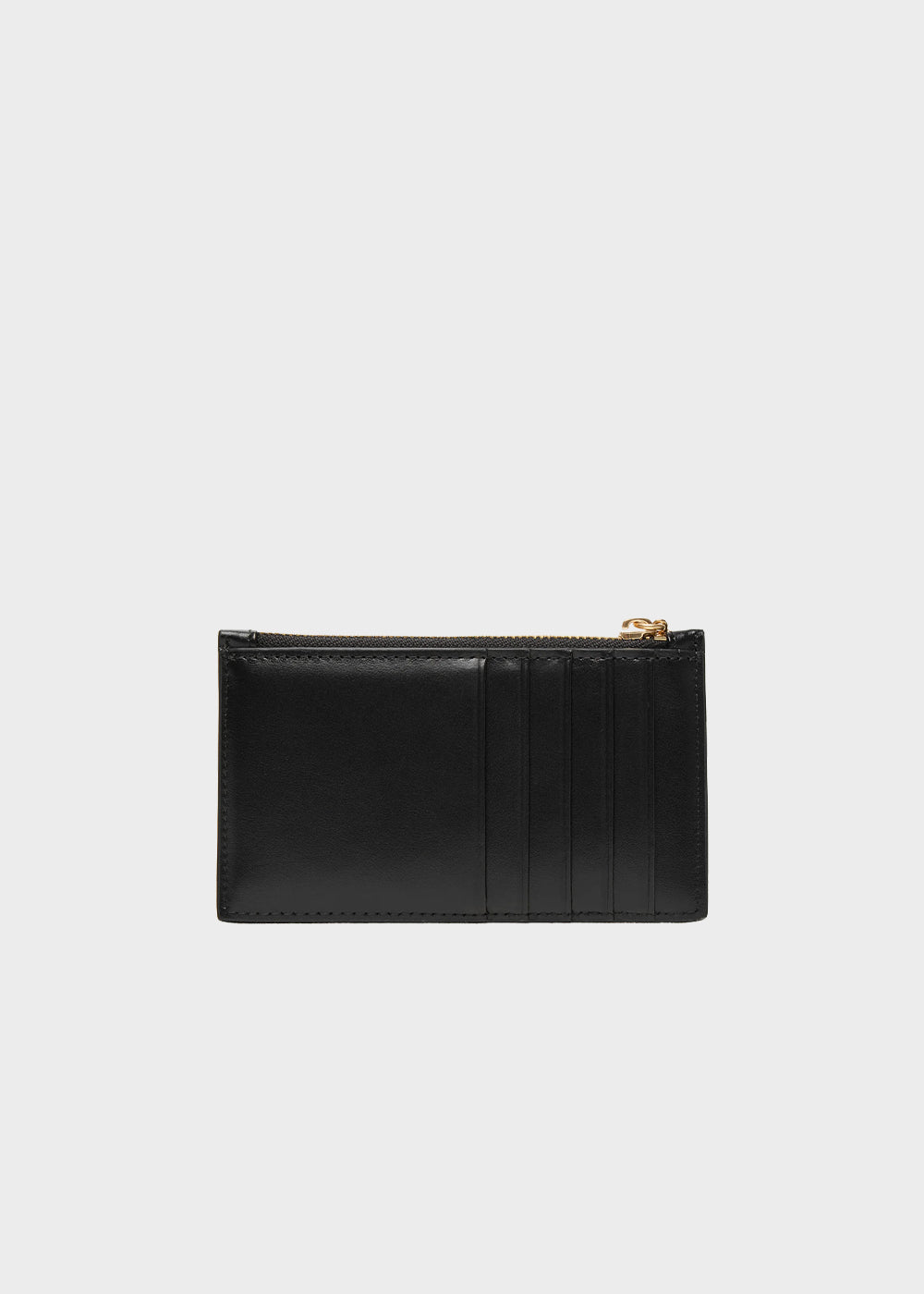 Card holder with coin pocket and leather logo