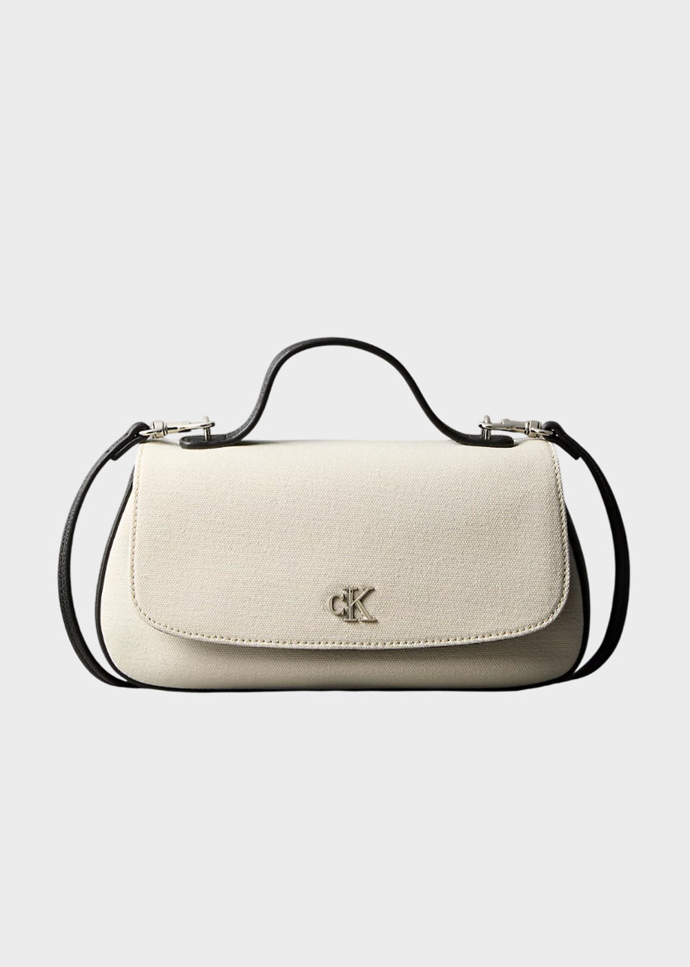 Borsa da spalla in canvas con manici superiori