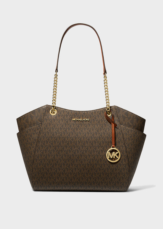 Borsa a spalla Jet Set Travel grande con logo