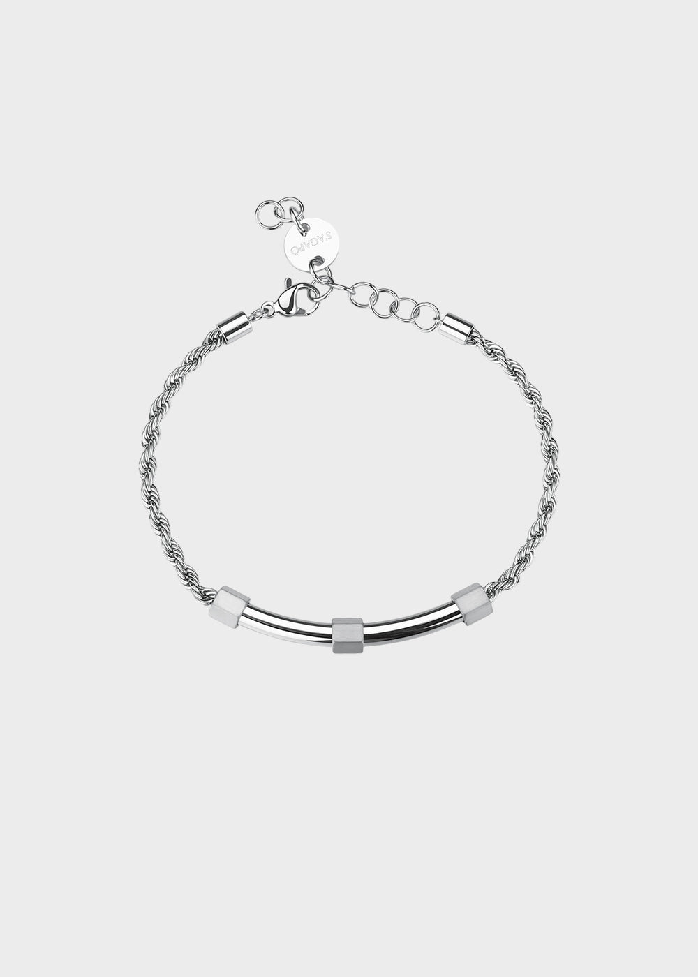 Bracciale Bound in acciaio con catena torchon e centrale con dettagli satinati