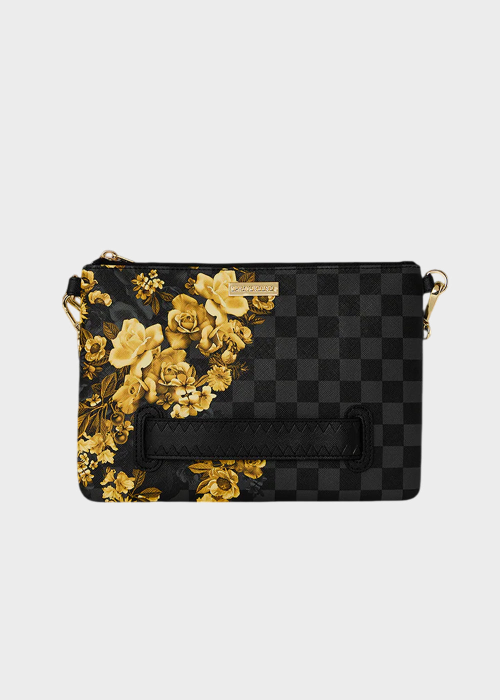 Pochette Gold Floral Remix con tracolla e manico da polso