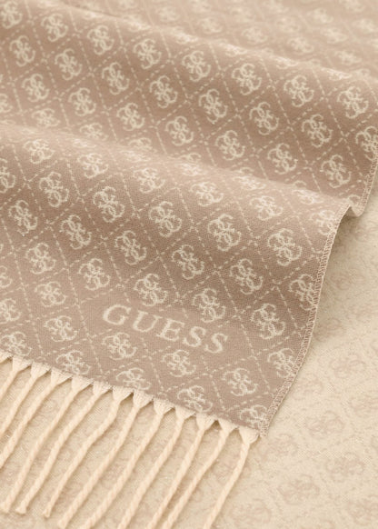 Sciarpa con logo all over e frange (60 x 190 cm)