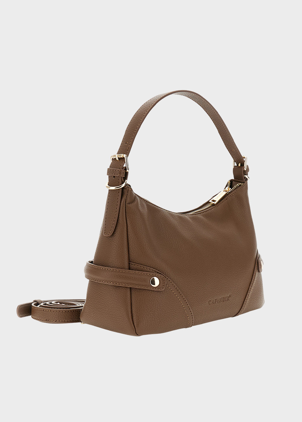 Borsa da spalla con tracolla e logo metallico-3