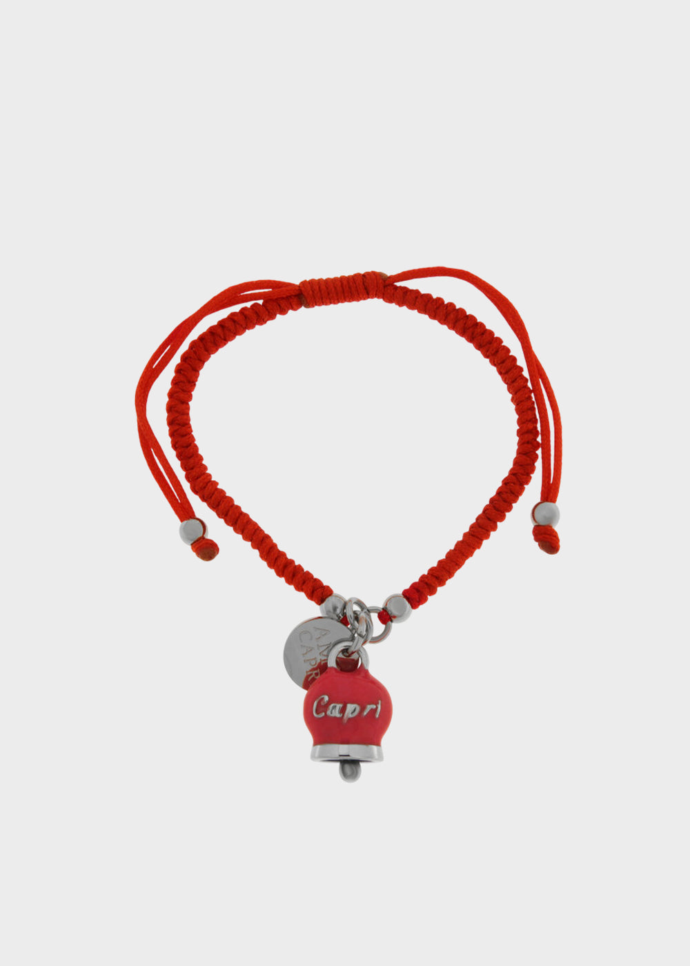 Bracciale in tessuto e Acciaio con Campanella Portafortuna Tramonto di Capri Teaa Berry