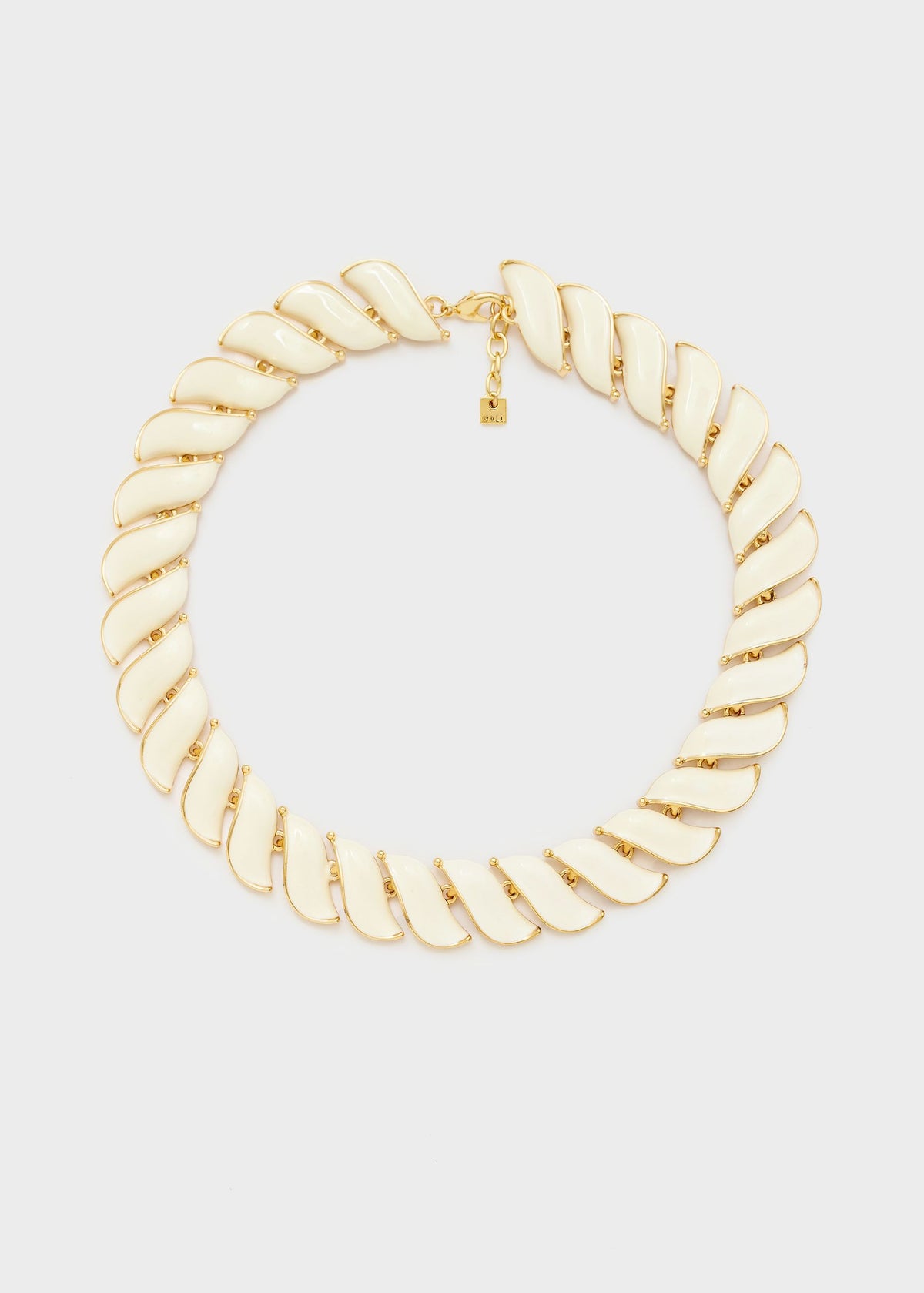 Collana girocollo smaltata bianco crema
