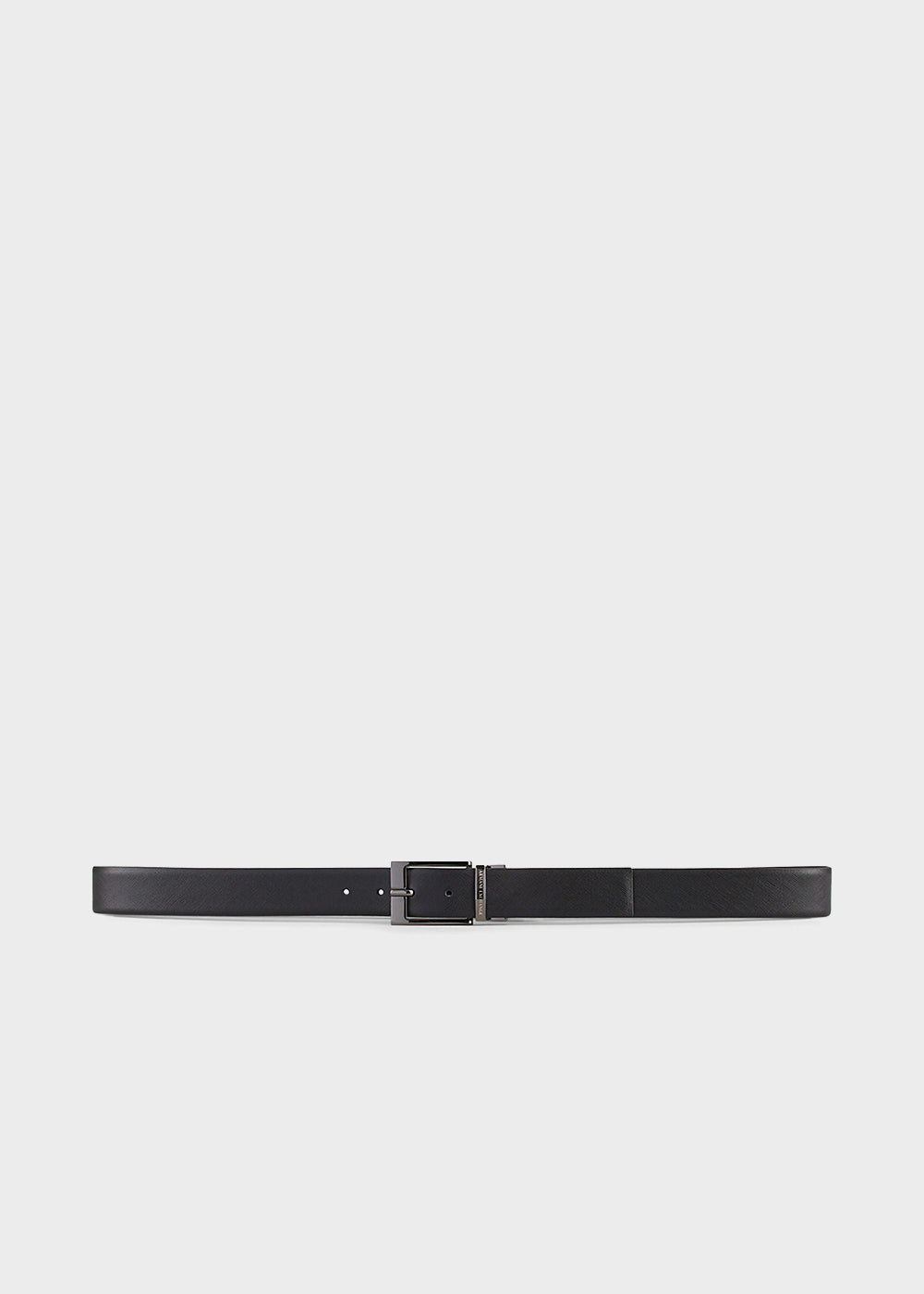 Cintura in pelle con ardiglione, reversibile e accorciabile nera e marrone (3,3 cm)-4
