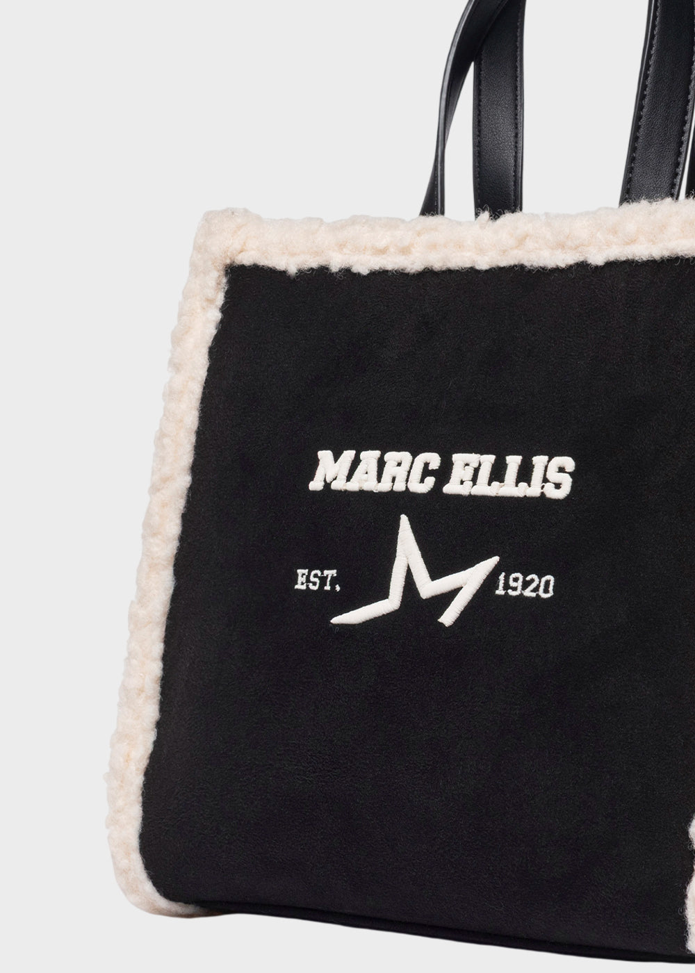 Borsa a mano Buby Buckskin M con dettagli effetto lana e tracolla-2