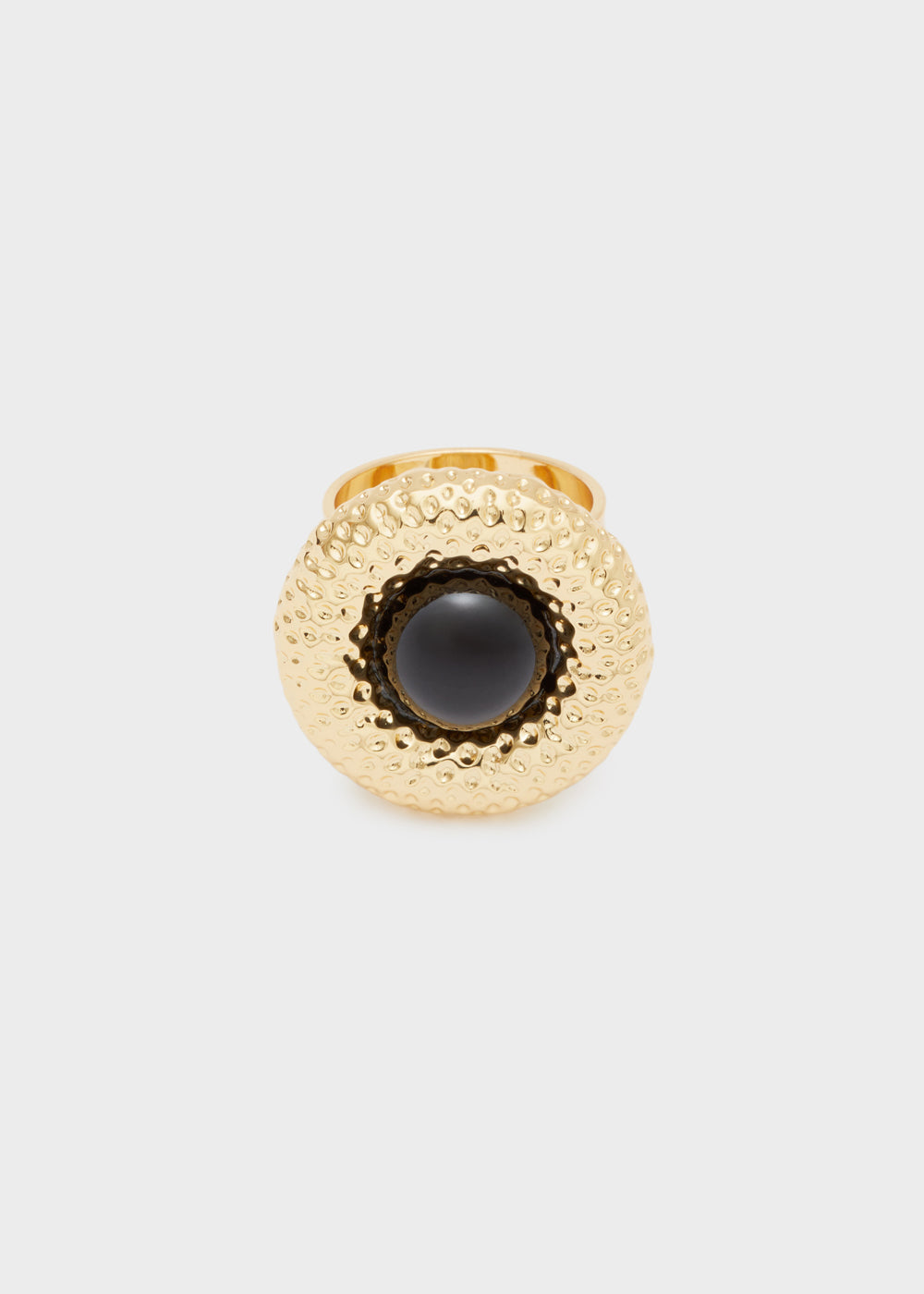 OVER ROUND BLACK STONE RING