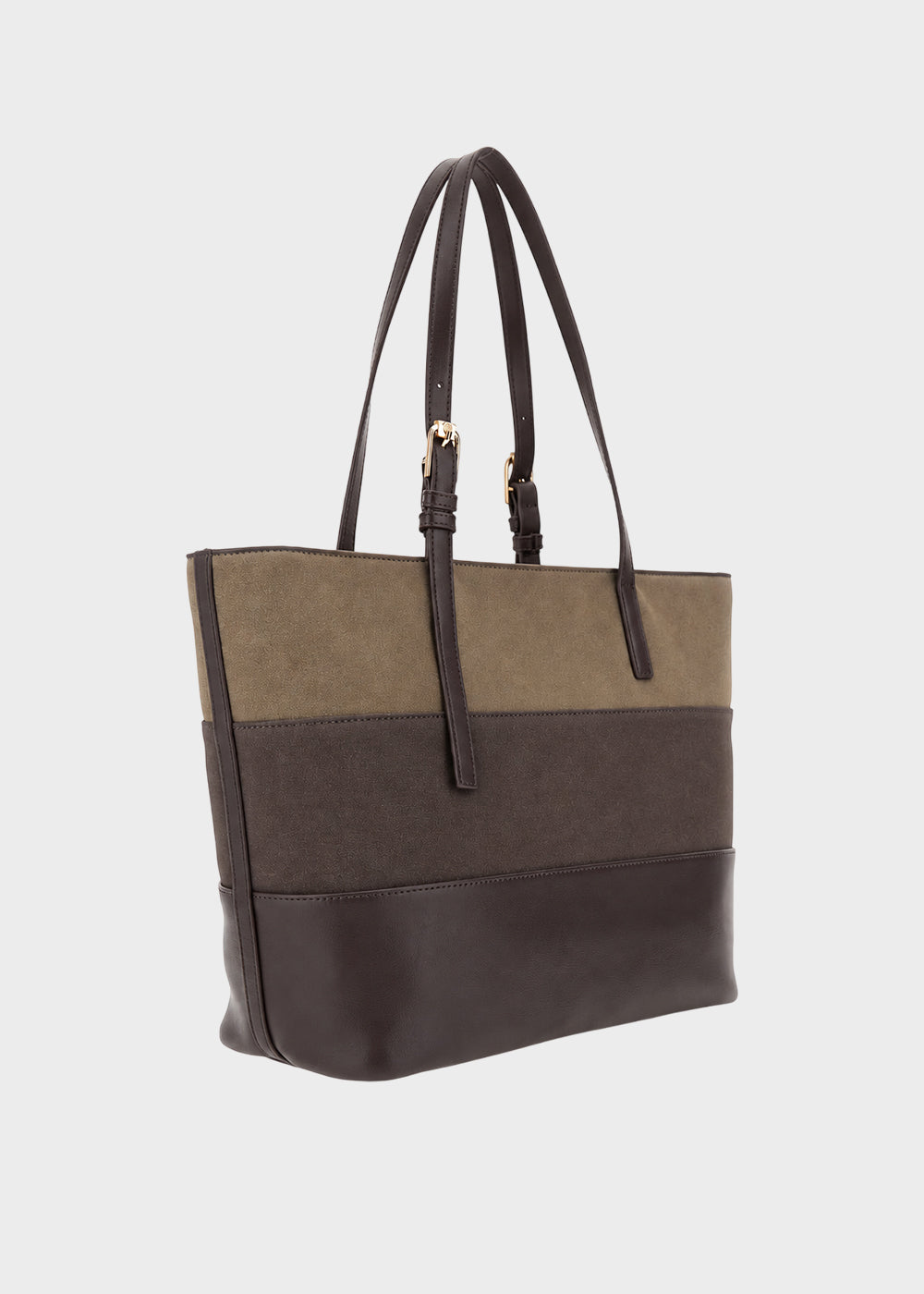 Borsa da spalla effetto camoscio a righe degradè-3