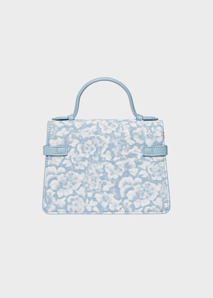Borsa a mano con tracolla Around S in effetto denim