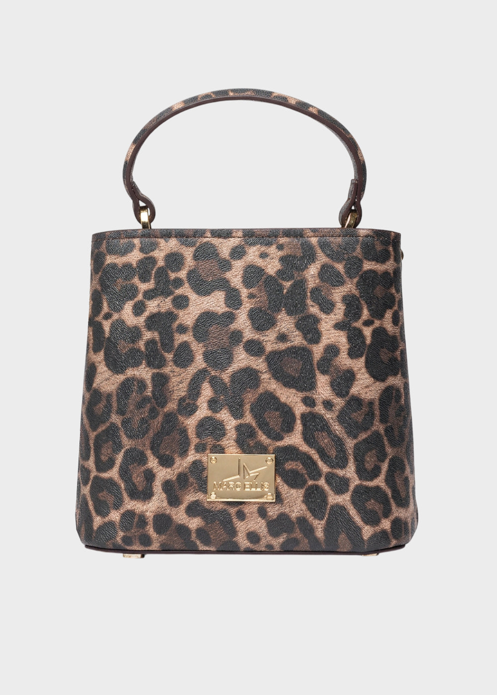 Borsa a secchiello Cheryl Leopard con tracolla-1