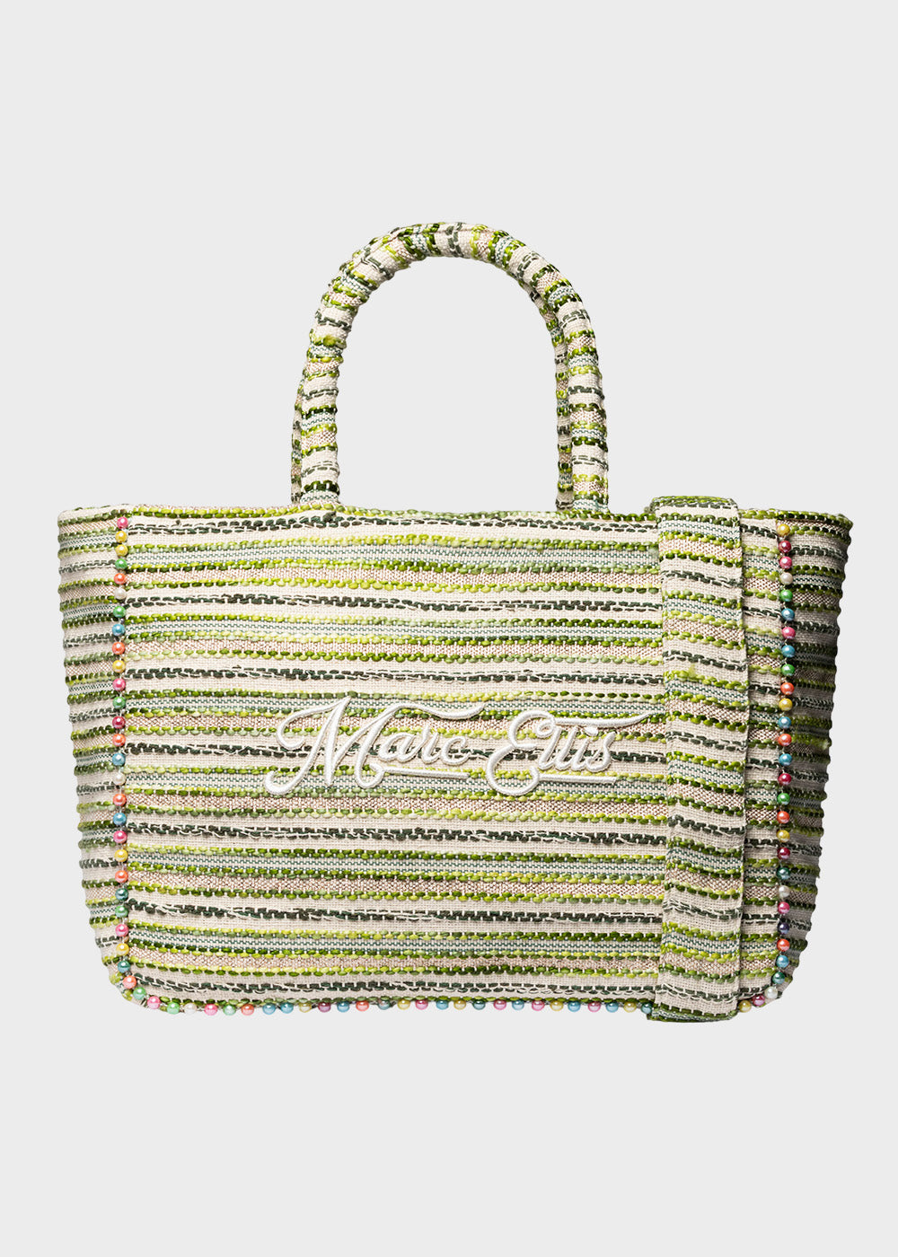 Borsa da Mare a mano Buby L Indy con tracolla, logo frontale e perline laterali