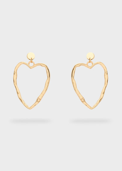 Thin Heart Drop Earrings