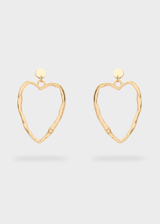 Thin Heart Drop Earrings