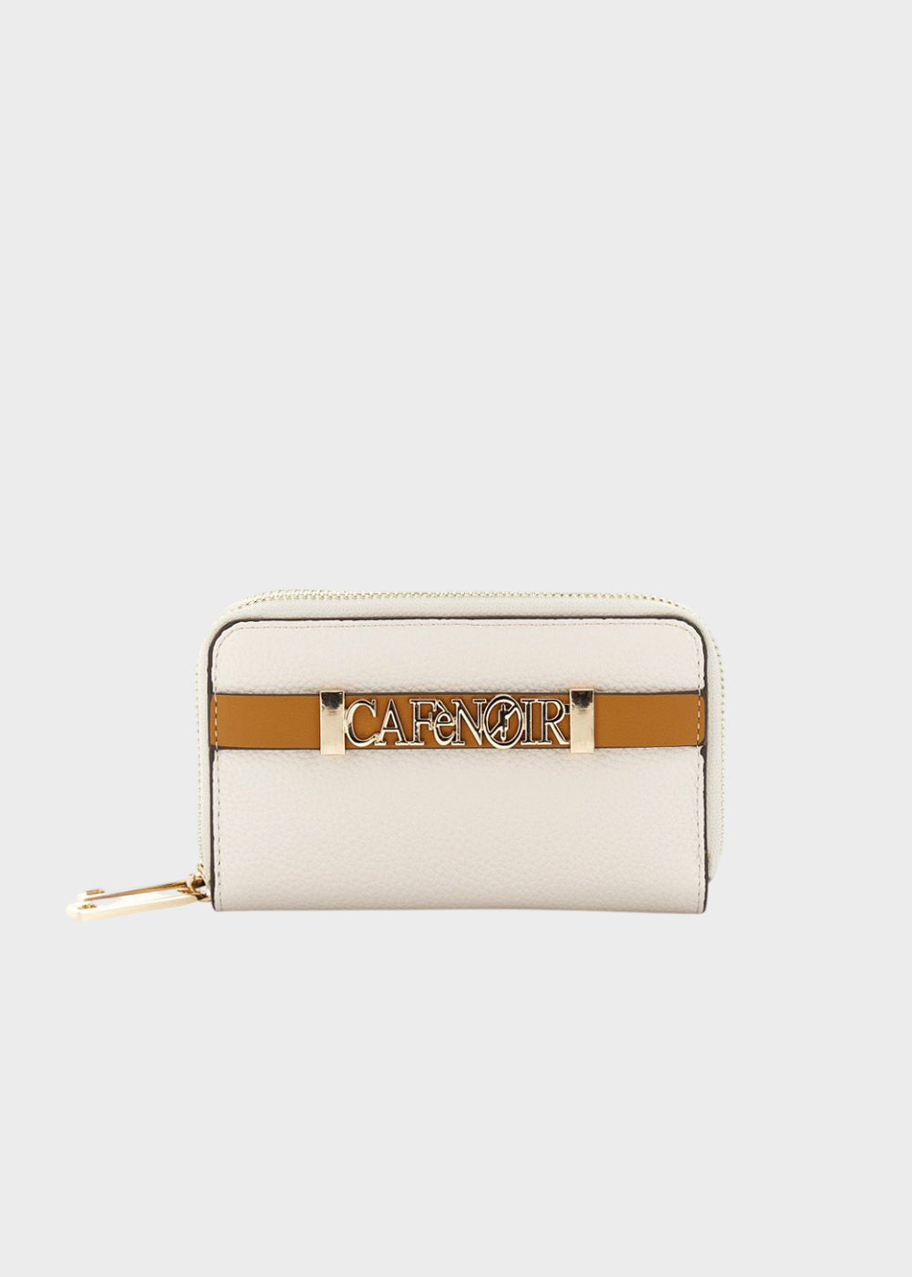 Portafogli con doppia zip e logo metallico