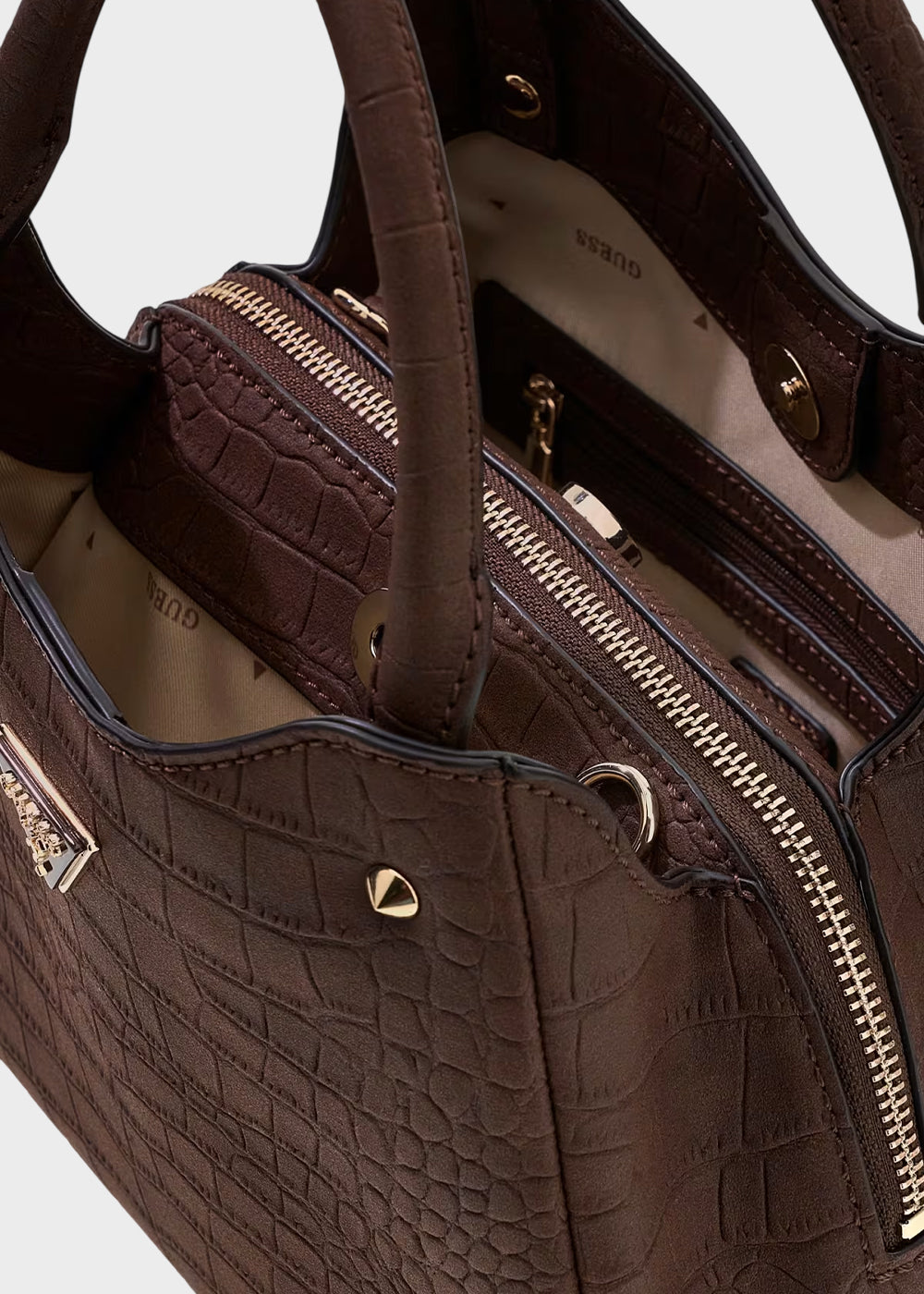 Borsa a mano Lorella Logo con tracolla e charm in pelle sintetica scamosciata-6