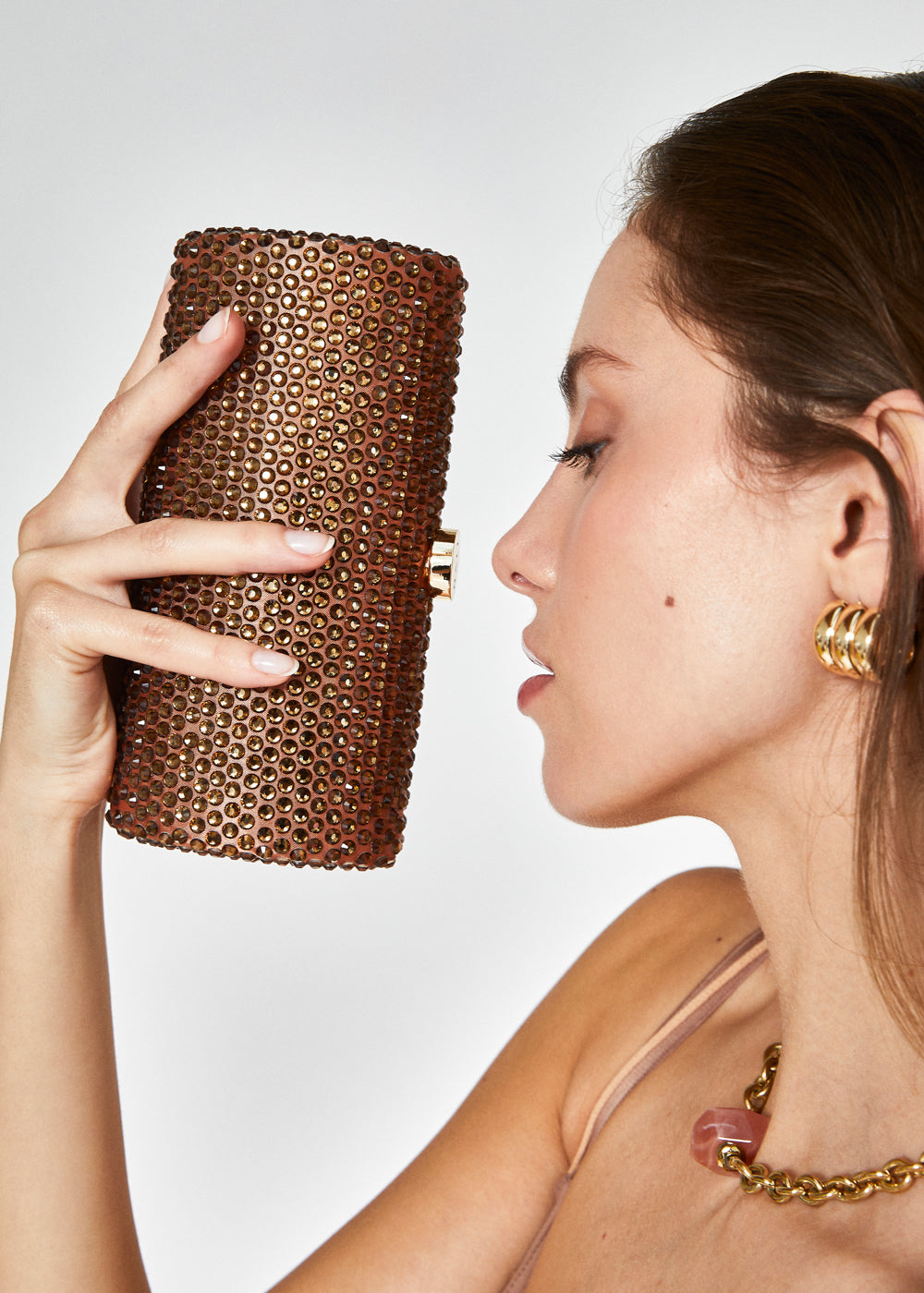 RUBY CLUTCH WITH BRONZE STONES-1
