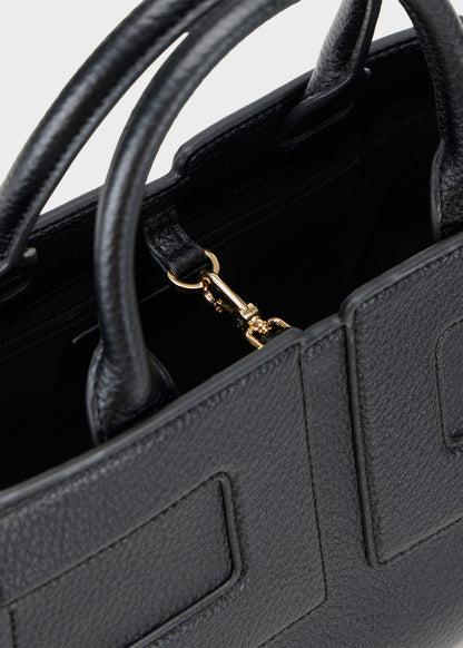 Medium handbag with shoulder strap and logo