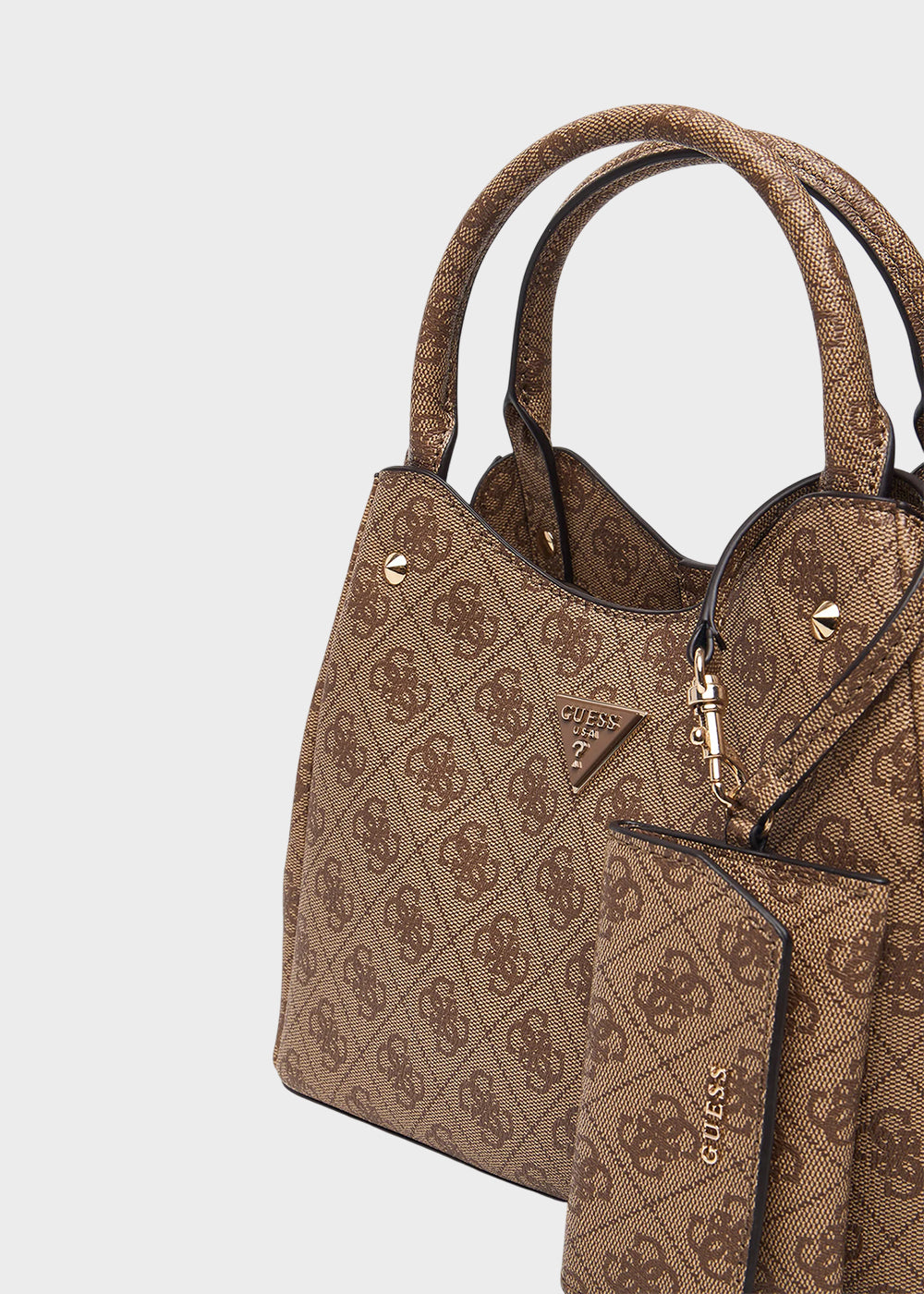 Borsa a mano Lorella Logo con tracolla e charm con logo all over