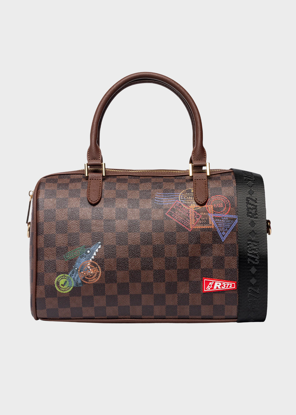 Borsa a mano con tracolla e trama a scacchi, "Limited Edition"