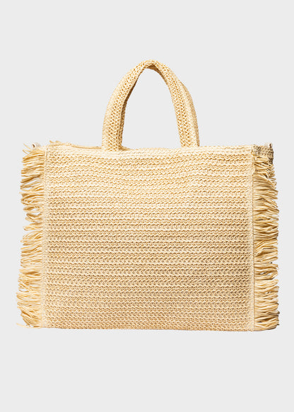 Borsa da Mare Buby S.Claire L in effetto rafia, con tracolla
