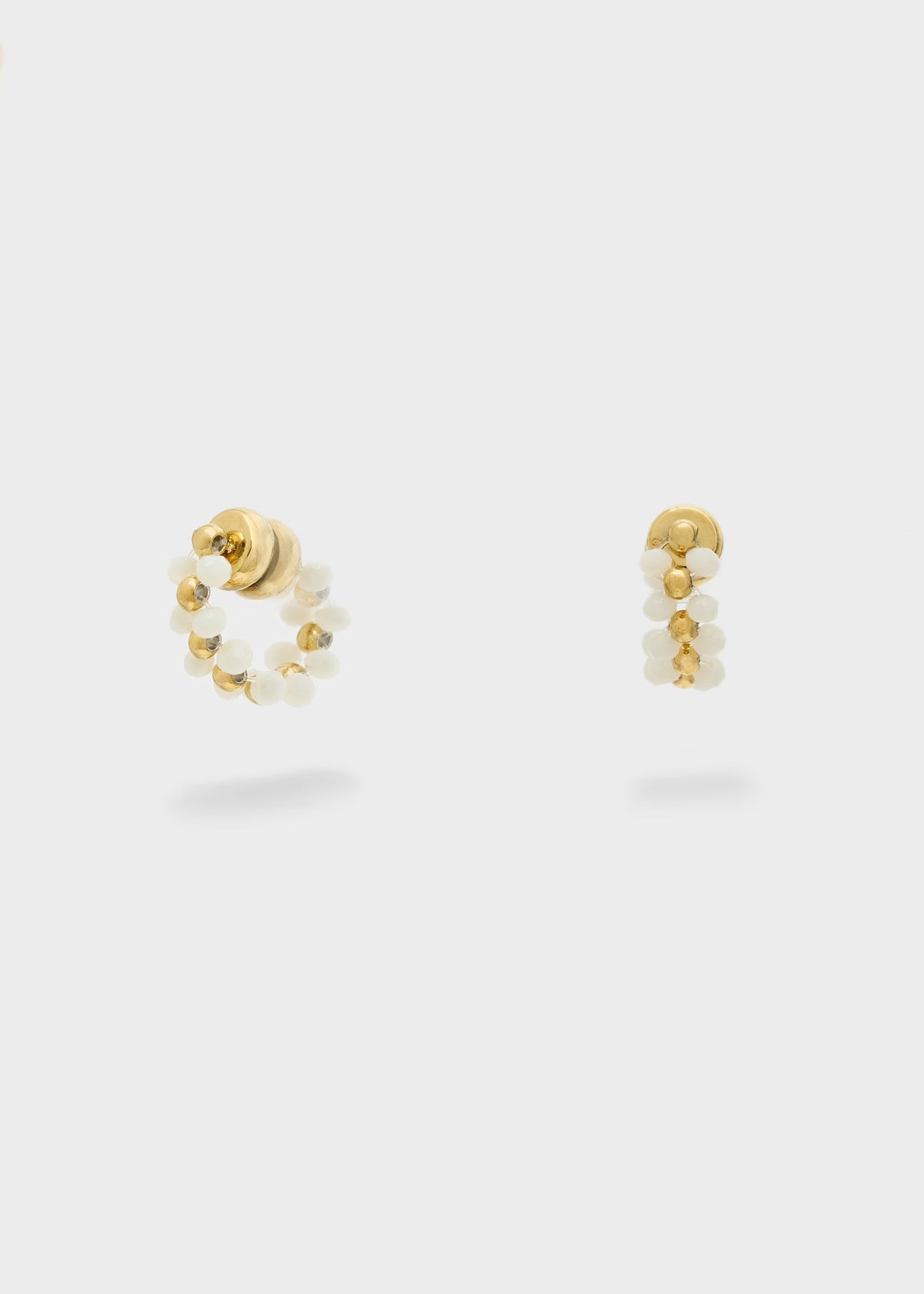 Orecchini earcuff in acciaio magnetici con pietre bianche