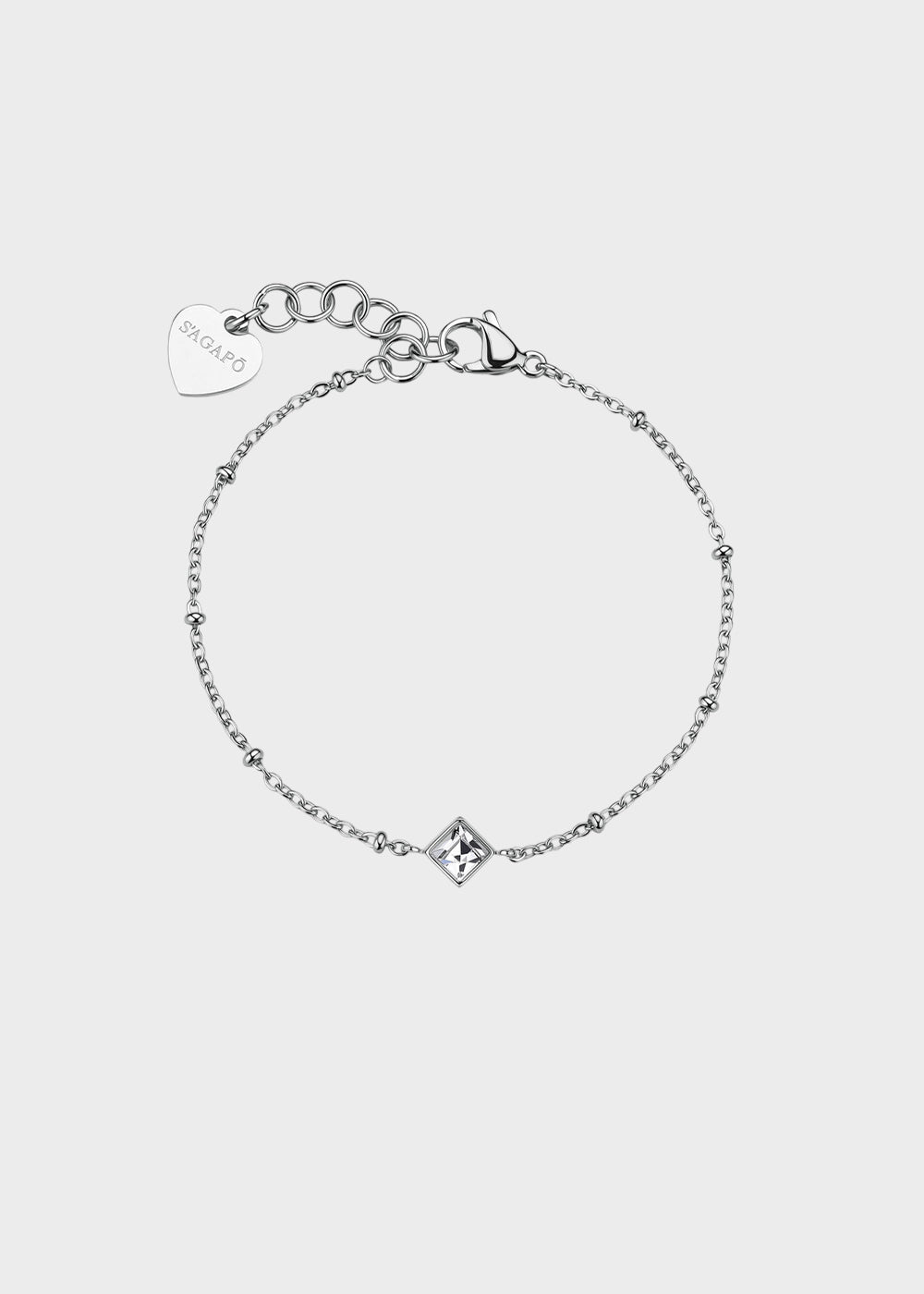 Bracciale Luce in acciaio con cristallo centrale