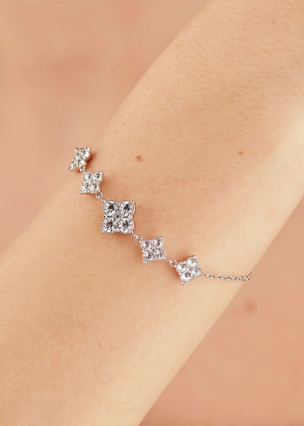 Bracciale Gleam in acciaio con cristalli
