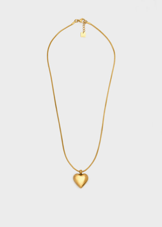 Stainless steel curved heart element necklace