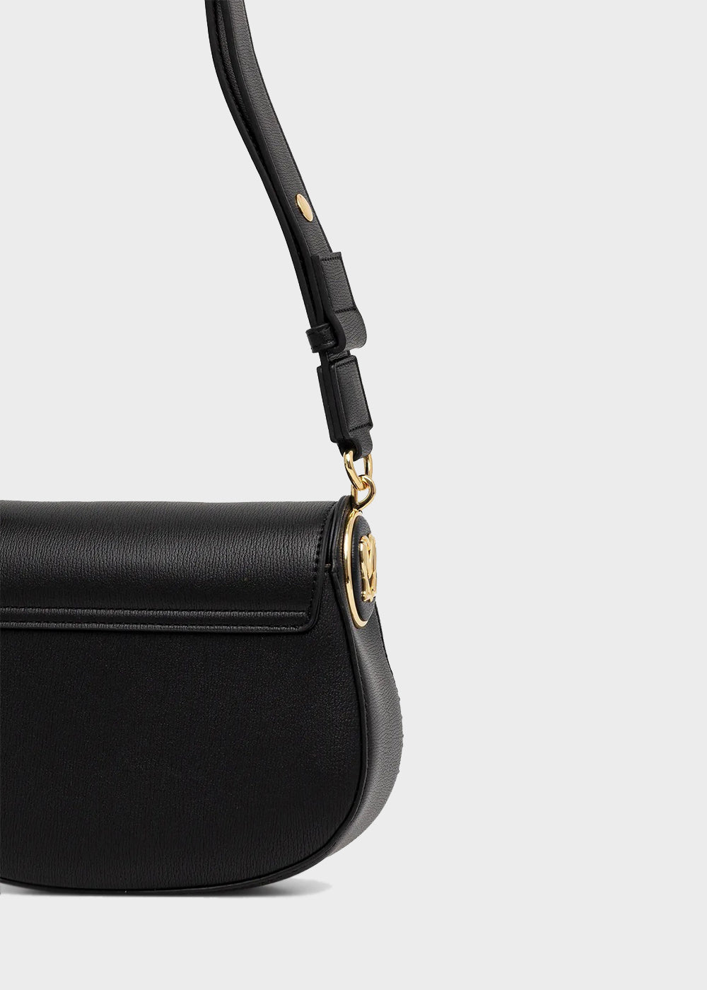 Shoulder bag with flap and logo